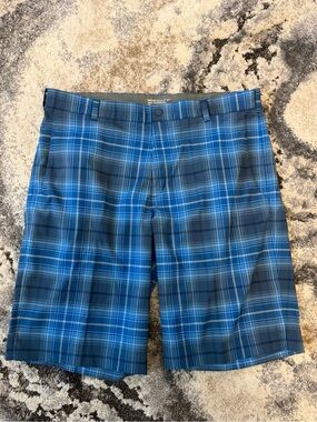 Nike Men's Blue Plaid Hybrid Golf Shorts 36